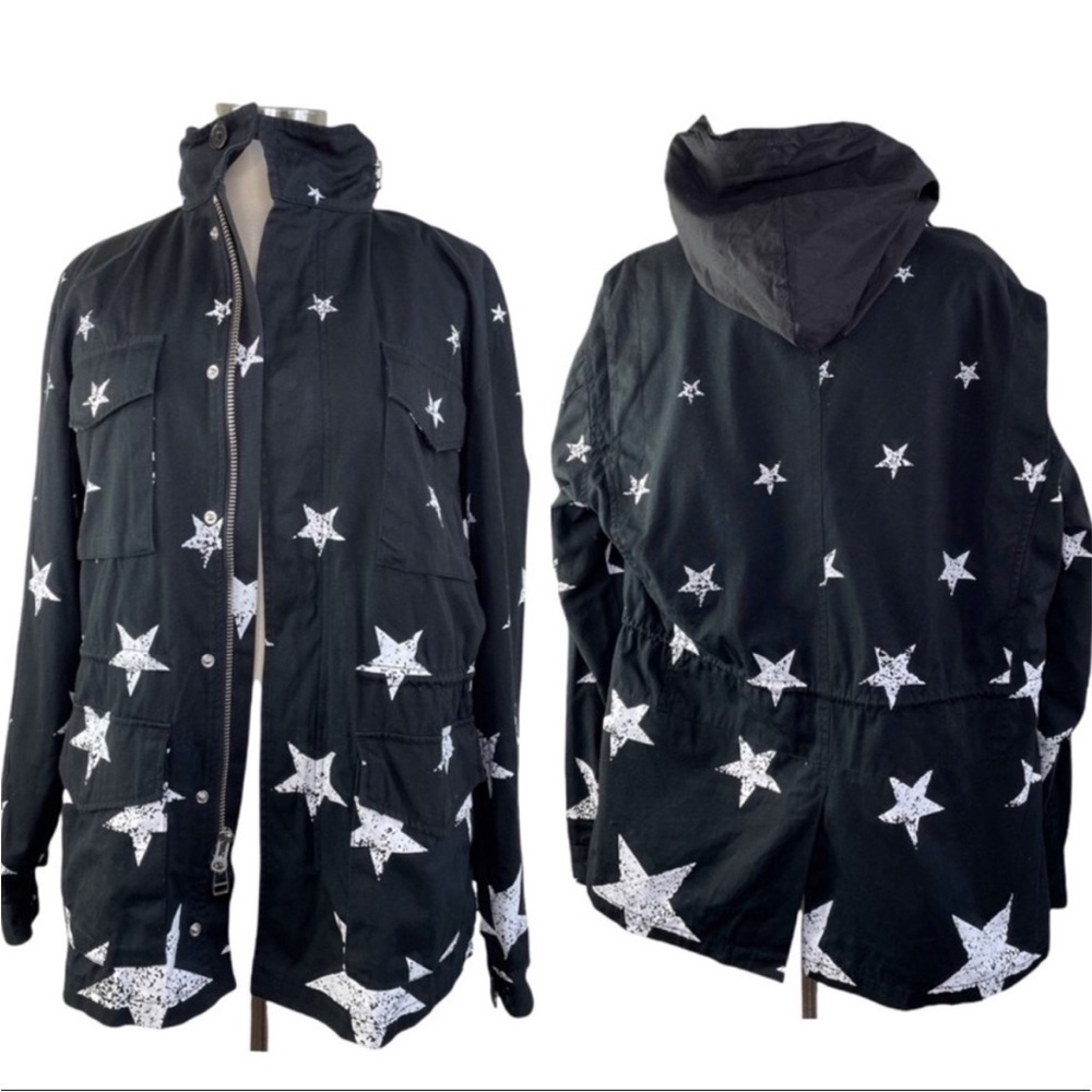 BLACK SCALE Star Print Utility Jacket size M